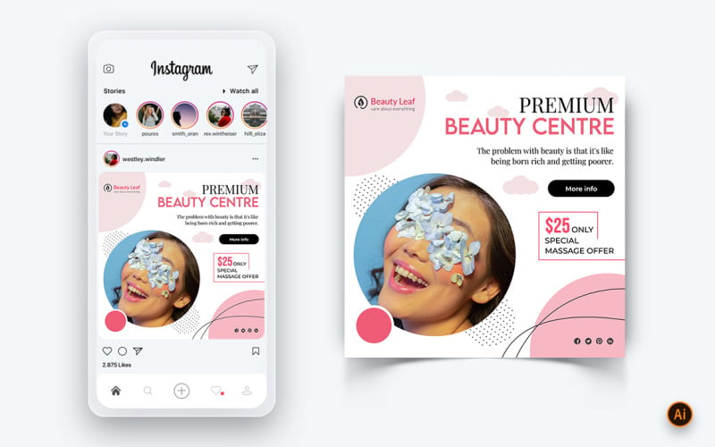 Beauty Salon and Spa Social Media Post Design Template-52