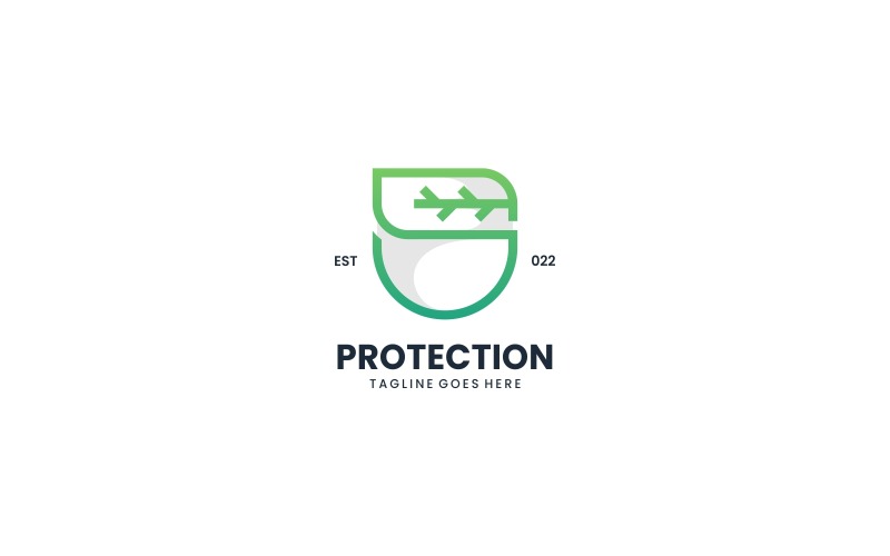 Protection Line Art Gradient Logo Logo Template