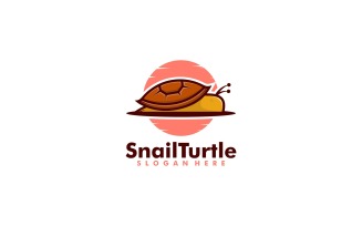 Snail Turtle Simple Mascot Logo