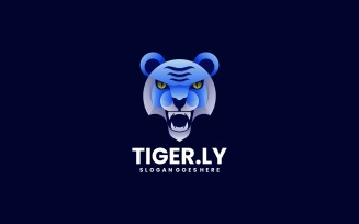 Tiger Head Gradient Logo Template