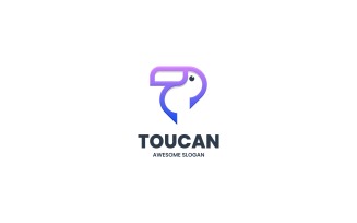 Toucan Line Art Gradient Logo