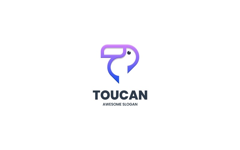 Toucan Line Art Gradient Logo Logo Template