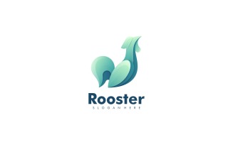 Vector Logo Rooster Color Gradient Style