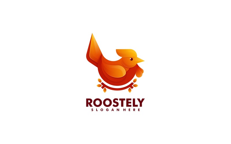 Vector Logo Rooster Gradient Design Logo Template