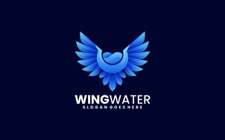 Wings Water Gradient Logo