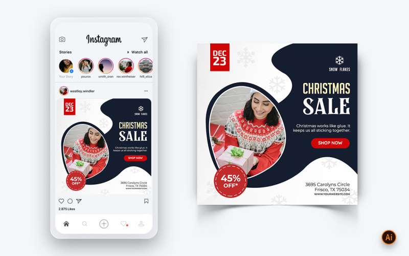 Christmas Offer Sale Celebration Social Media Post Design-10