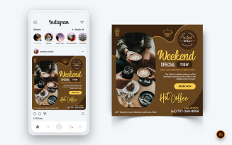 Coffee Shop Social Media Instagram Post Design Template-12
