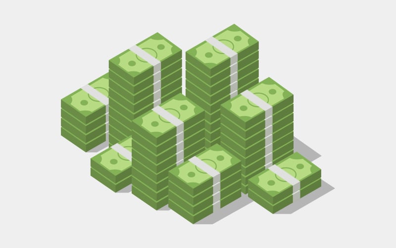 Isometric money illustrated in vector Vector Graphic