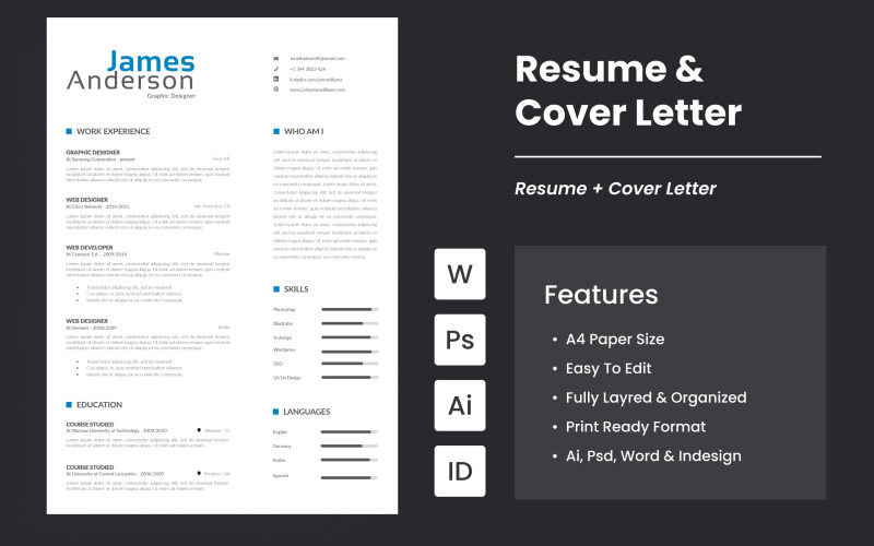 Resume And Cover Letter Template 01 Resume Template