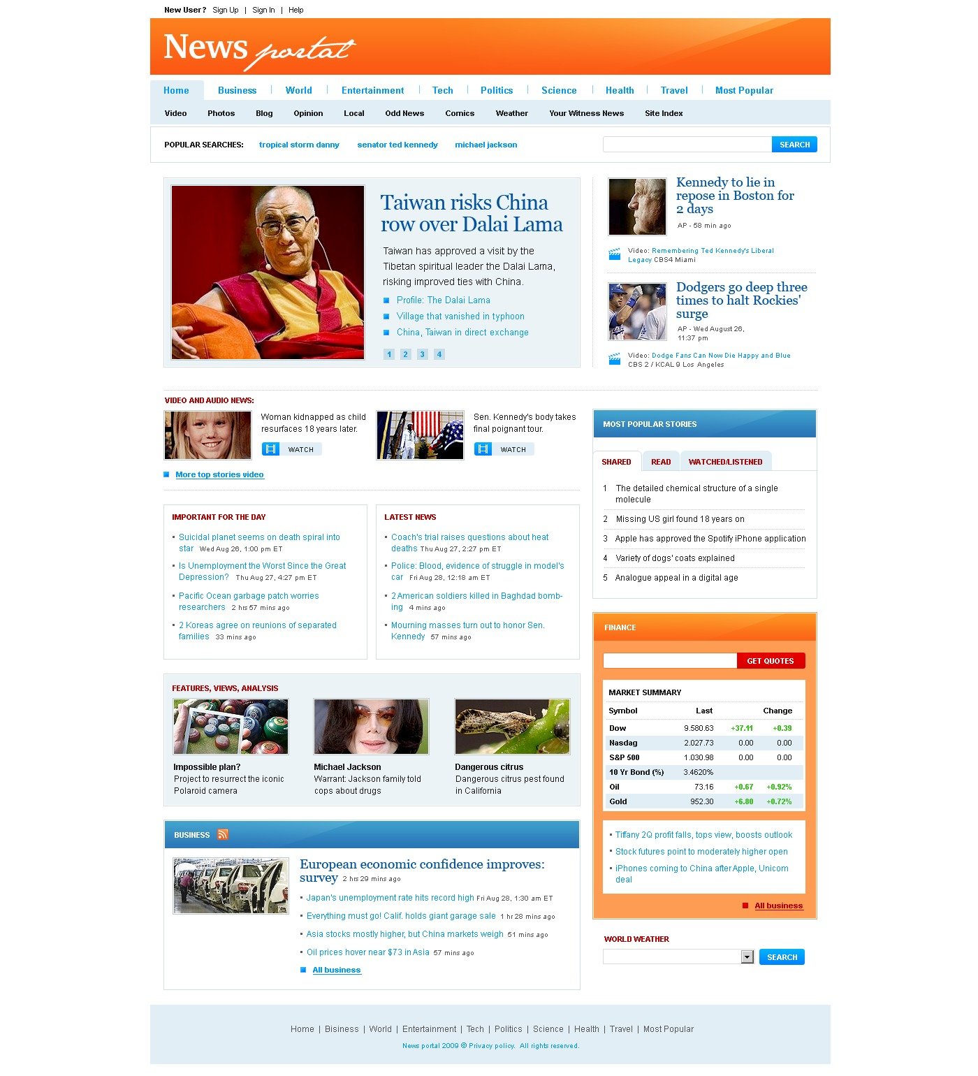 News Portal Website Template #26311