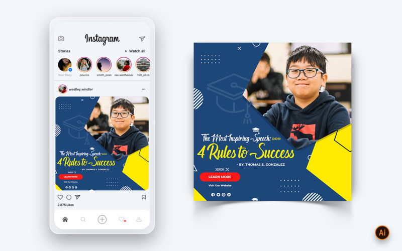 Education Social Media Instagram Post Design Template-16