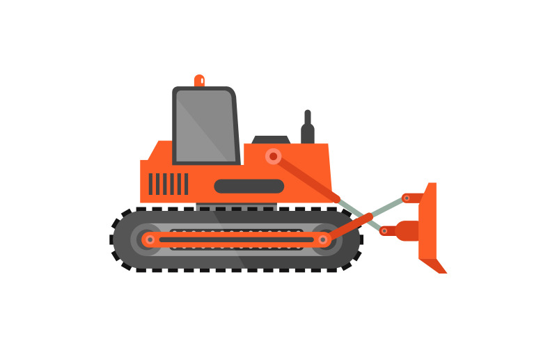 Excavator illustrated in vector and colored on a white Vector Graphic