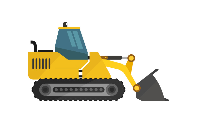 Excavator illustrated in vector on white Vector Graphic