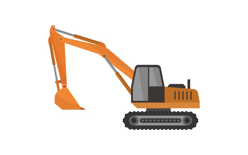 Excavator illustrated in vector Vector Graphic