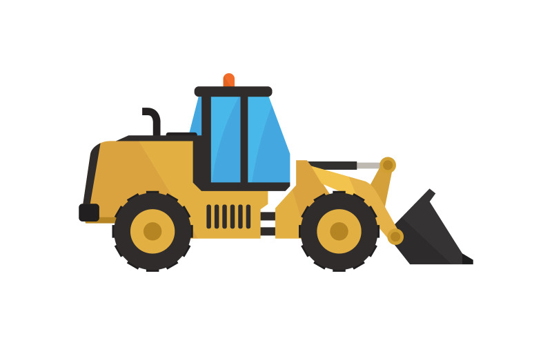 Excavator illustrated on a white background Vector Graphic