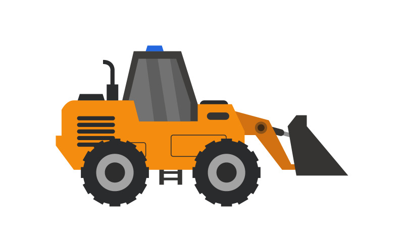 Excavator illustrated on a white Vector Graphic