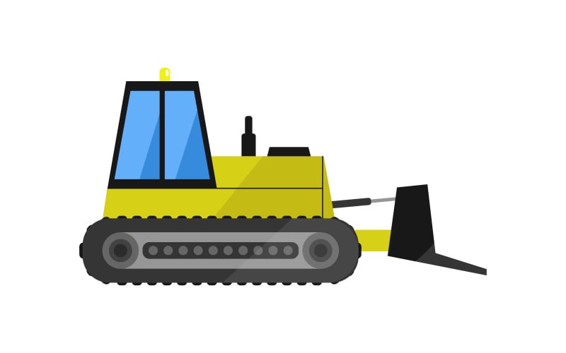 Excavator in vector and colored on a white background Vector Graphic