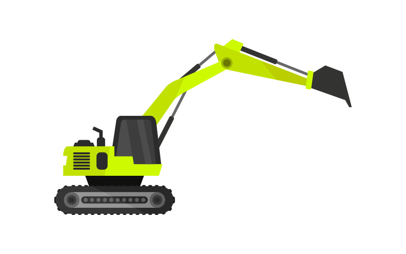 Excavator vectorized on a white background Vector Graphic