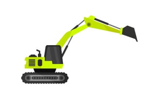 Excavator vectorized on a white background