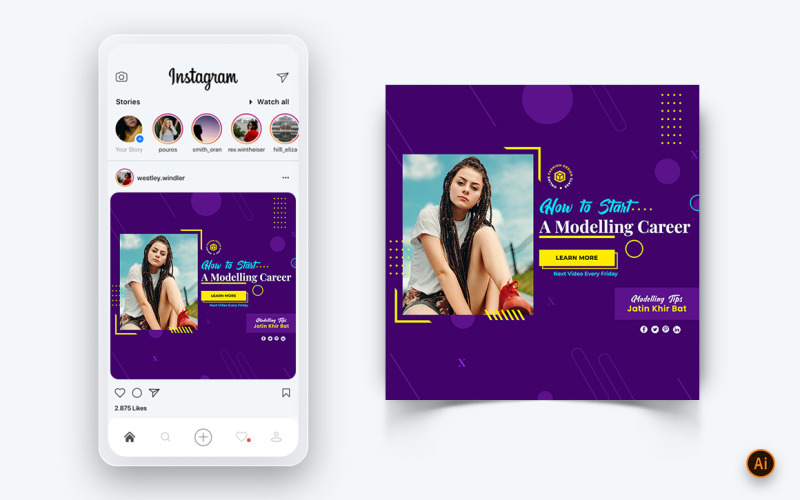 Fashion Sales Womens and Mens Fashion Social Media Post Design Template-15