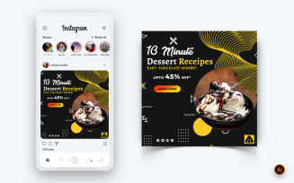 Food and Restaurant Offers Discounts Service Social Media Post Design Template-11