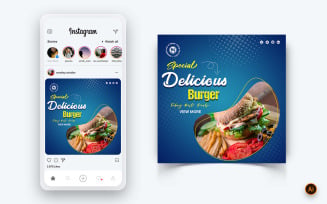 Food and Restaurant Offers Discounts Service Social Media Post Design Template-17