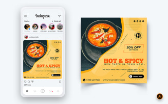 Food and Restaurant Offers Discounts Service Social Media Post Design Template-41
