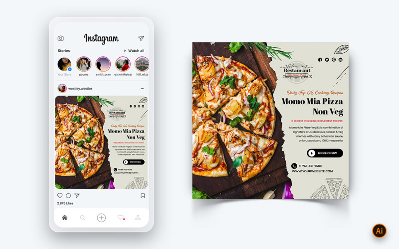 Food and Restaurant Offers Discounts Service Social Media Post Design Template-54