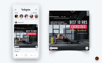 Gym and Fitness Studio Social Media Instagram Post Design Template-02