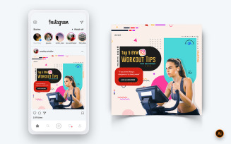 Gym and Fitness Studio Social Media Instagram Post Design Template-08