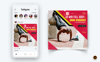Gym and Fitness Studio Social Media Instagram Post Design Template-09