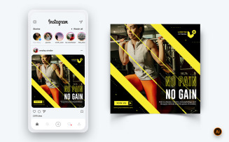 Gym and Fitness Studio Social Media Instagram Post Design Template-25