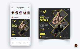 Gym and Fitness Studio Social Media Instagram Post Design Template-27