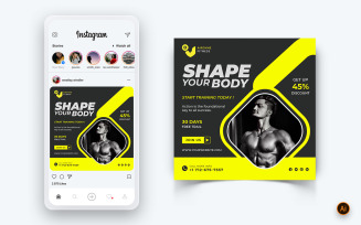 Gym and Fitness Studio Social Media Instagram Post Design Template-29