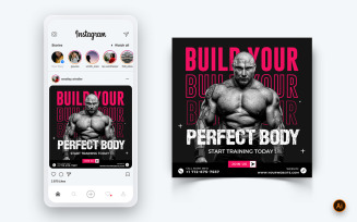 Gym and Fitness Studio Social Media Instagram Post Design Template-30