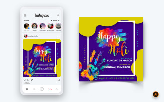 Holi Festival Social Media Instagram Post Design Template-01