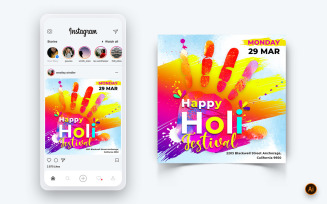 Holi Festival Social Media Instagram Post Design Template-03