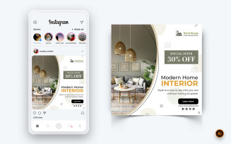 Interior Design and Furniture Social Media Instagram Post Design Template-16