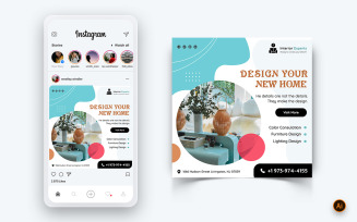 Interior Design and Furniture Social Media Instagram Post Design Template-23