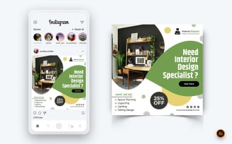 Interior Design and Furniture Social Media Instagram Post Design Template-24