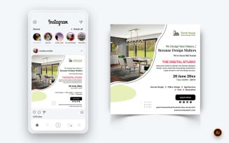 Interior Design and Furniture Social Media Instagram Post Design Template-34