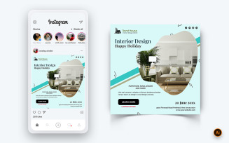 Interior Design and Furniture Social Media Instagram Post Design Template-37