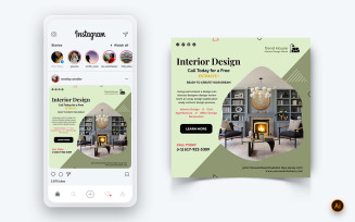 Interior Design and Furniture Social Media Instagram Post Design Template-40