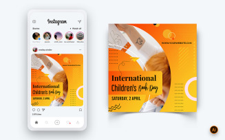 International Childrens Book Day Social Media Instagram Post Design Template-03