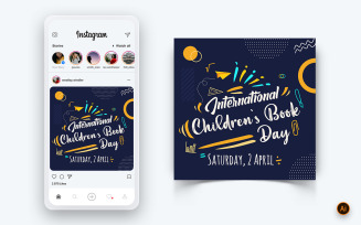 International Childrens Book Day Social Media Instagram Post Design Template-04