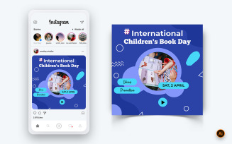 International Childrens Book Day Social Media Instagram Post Design Template-10