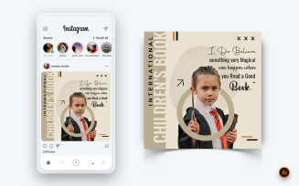 International Childrens Book Day Social Media Instagram Post Design Template-16