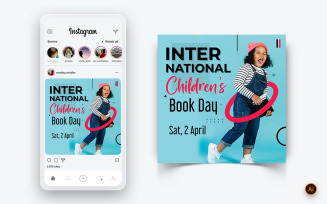 International Childrens Book Day Social Media Instagram Post Design Template-18