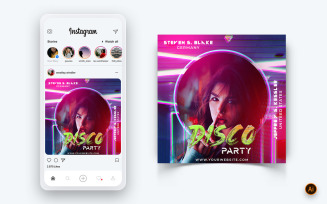 Music Night Party Social Media Instagram Post Design Template-11