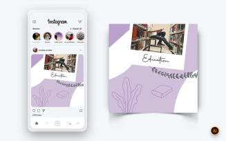 National Librarian Day Social Media Instagram Post Design Template-07